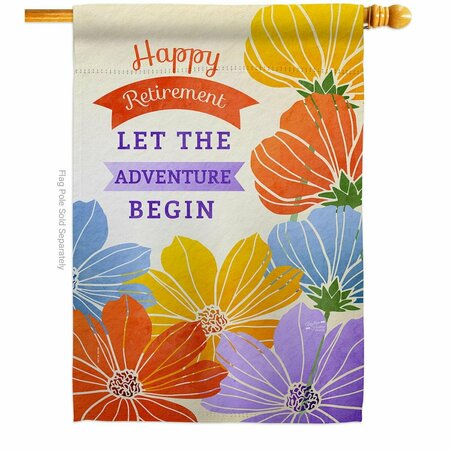 PATIO TRASERO Retirement Adventure Celebration Double-Sided Garden Decorative House Flag, Multi Color PA3905193